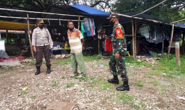 Polsek-Biboki-Utara-Gelar-Giat-Himbauan-Covid-19-Di-Pasar-Rakyat-Ingggureo,--Desa-Tualene