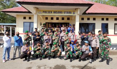 Tingkatkan-Sinergitas,-Polsek-Insana-Utara-Gelar-Apel-Gabungan-dengan-TNI