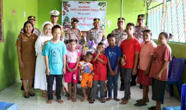 Peduli-Sesama,-Polres-TTU-Berbagi-Kasih-dengan-Anak-Panti-Asuhan