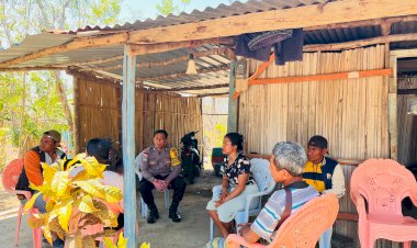 Bhabinkamtibmas-Desa-Kiusili-Hadir-Humanis,-Ajak-Warga-Bersama-Jaga-Kamtibmas-dan-Cegah-Kebakaran-Lahan