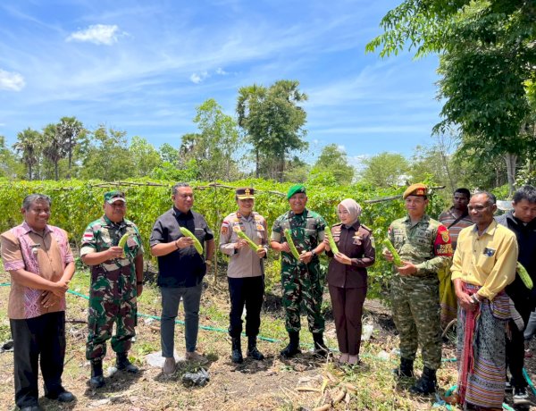 Air Sumur Bor Bantuan Kapolda NTT Mengalir, Warga Dusun Beba Panen Hasil Tanaman Secara Simbolis