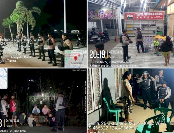 Cegah Gangguan Kamtibmas pada Malam Hari, Samapta Polres TTU Intensifkan Patroli Raimas di Kota Kefamenanu