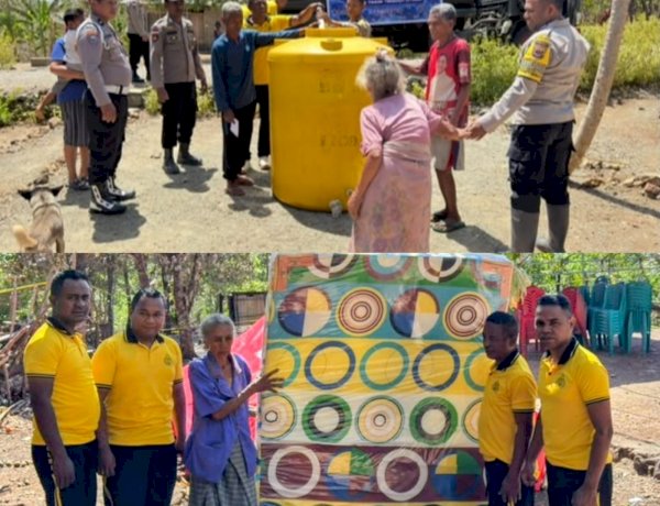 Wujud Kepedulian Terhadap Masyarakat, Kapolres Ttu Salurkan Bantuan Air Bersih Dan Kasur Bagi Korban Kebakaran Di Desa Fatutasu