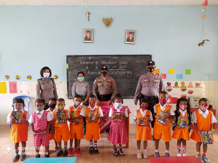 Edukasi Usia Dini Tertib Lalu Lintas, Sat. Binmas Polres TTU Berikaan Sosialisasi Berlalu Lintas