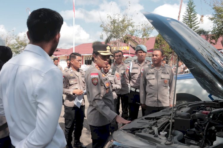 Siaga Tugas, Kapolres TTU Pimpin Pemeriksaan Berkala Kendaraan Dinas