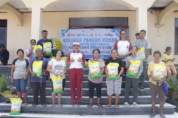 Sinergi Polri-Bulog: Polres TTU Jaga Stabilistas Harga Kebutuhan Beras Warga Lewat Pasar Murah