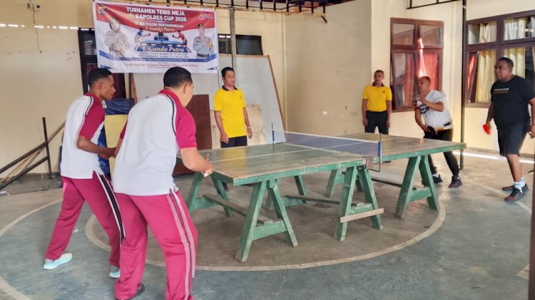 Turnamen Tenis Meja Kapolres TTU Cup Meriahkan HUT Bhayangkara ke-80