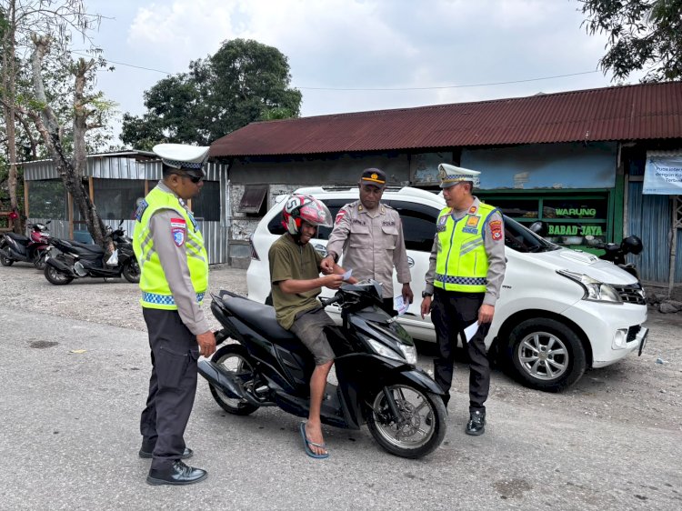 Operasi Patuh Turangga 2026, Polres TTU Intensifkan Penertiban Lalu Lintas di Jalan El Tari Kefamenanu