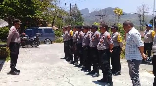 POLSEK MIOBAR GELAR APEL SIAGA, KAPOLSEK MIOBAR